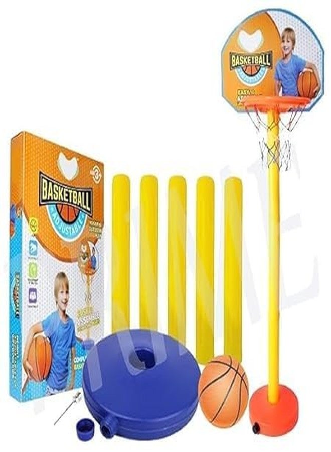 Boxo Kids Adjustable Basketball Set with Stand and Ball Kids Indoor and Outdoor Toys for Gifting on Birthday (Basket Ball M1) Multicolor - Image 1